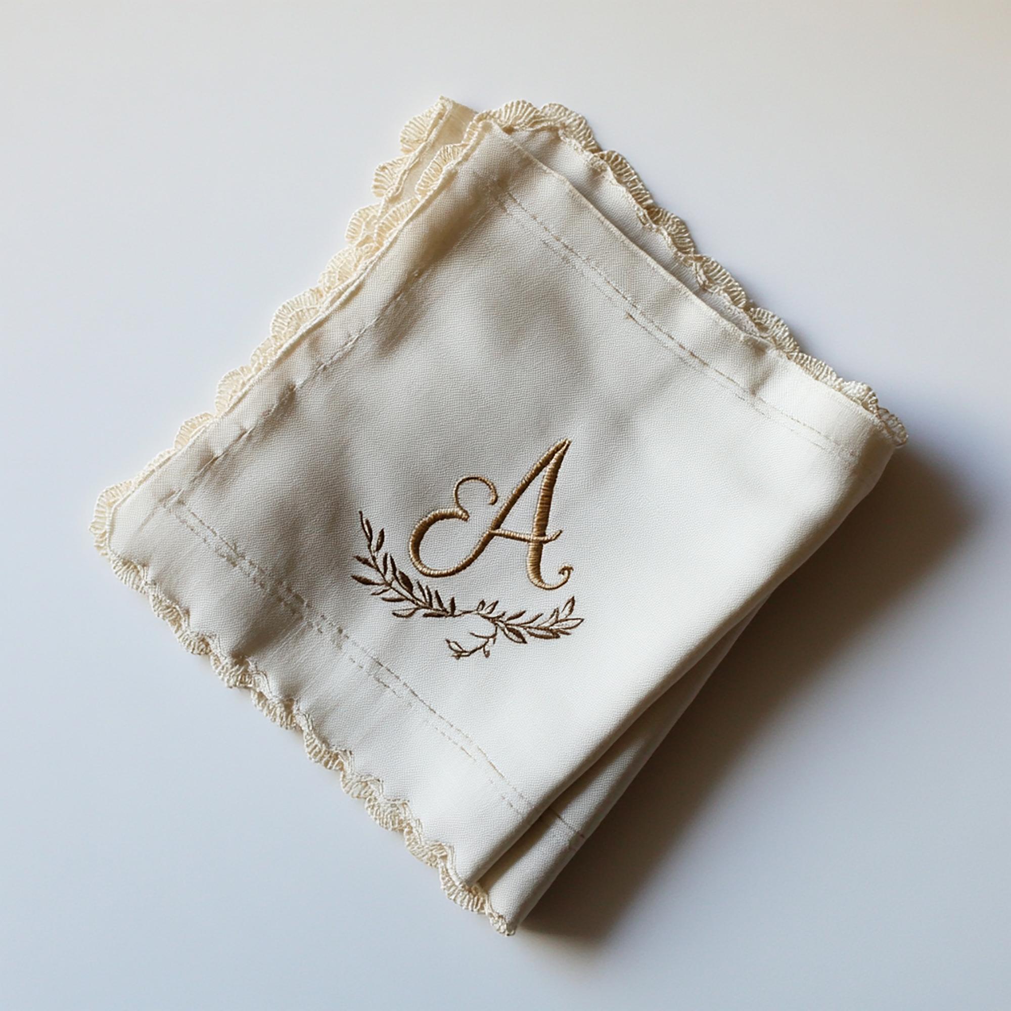 haftowany monogram na ręczniku